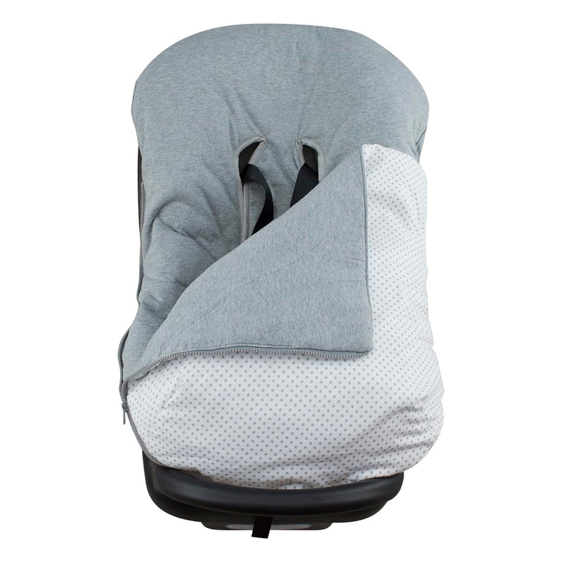 JYOKO KIDS Universal Winterfusssack für Babyschale (Grey Dots, Baumwolle) Grey Dots Baumwolle, Grey