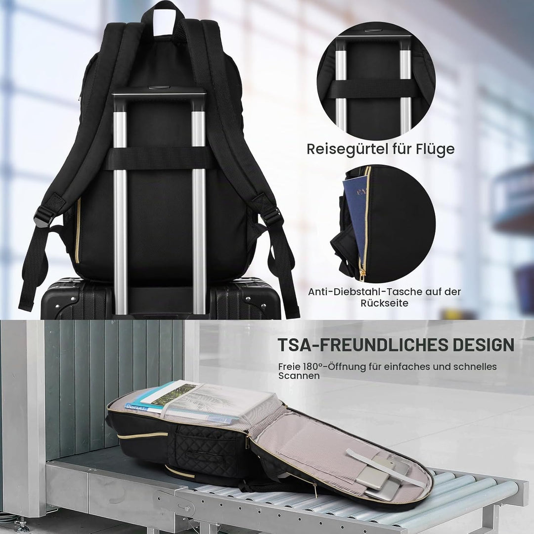 RJEU Rucksack Damen,Laptop Rucksack 15,6 Zoll Schulrucksack für Universität Studium Lehrer Arbeit Re