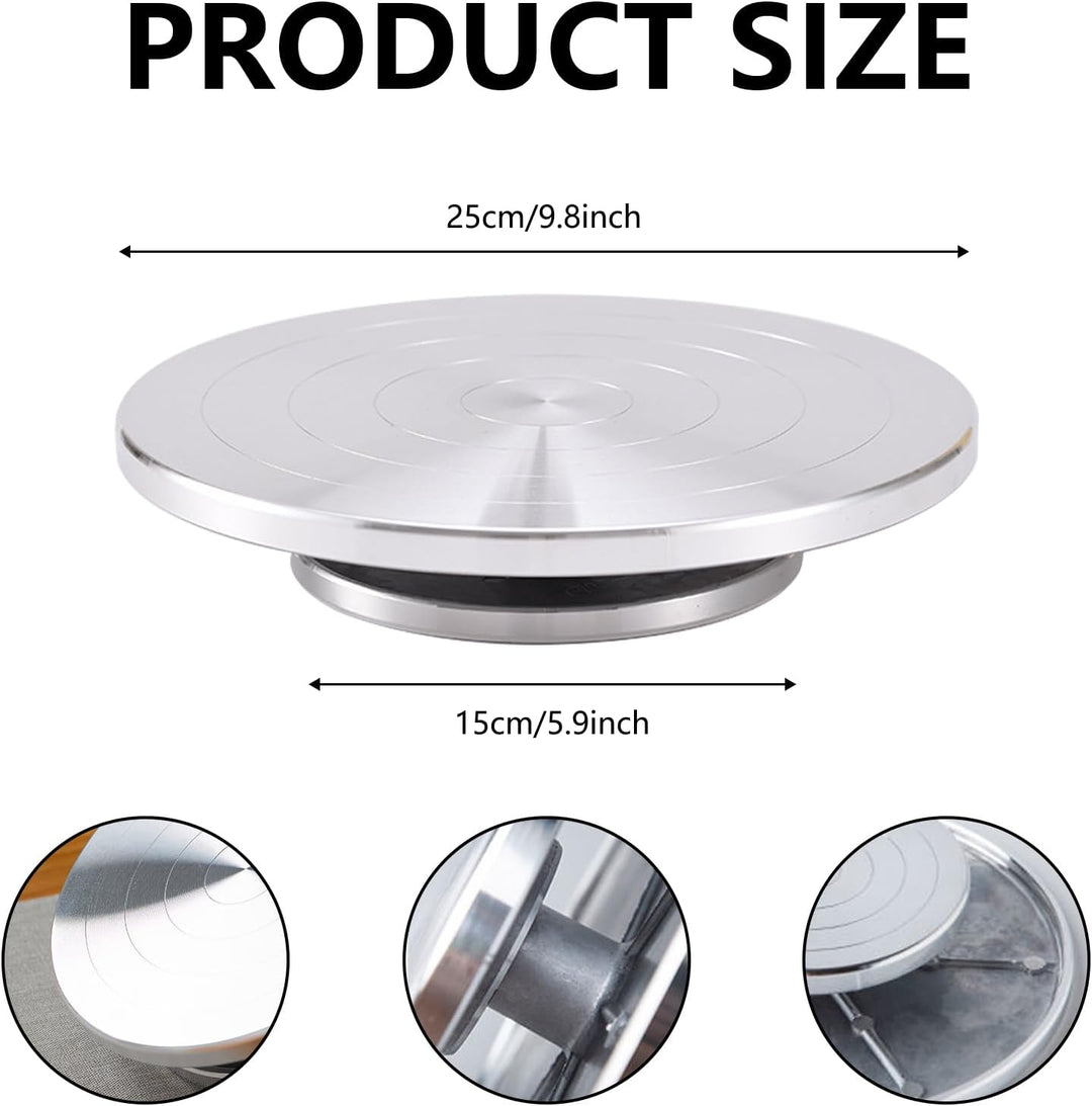 Töpferscheibe, 25cm Aluminium-Drehscheibe Craft Clay Drehteller DIY Tonwerkzeuge Doppelseitige Kuche