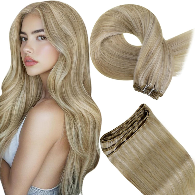 Hetto Extensions Tressen Echthaar Blond Highlight Tressen Extensions Echthaar Remy Extensions Tresse