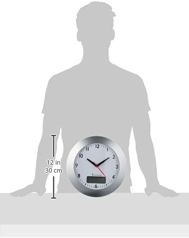 TFA Dostmann Analoge Funkwanduhr, 98.1092, digitale Datumsanzeige und Wochentag, gut ablesbar, mit S
