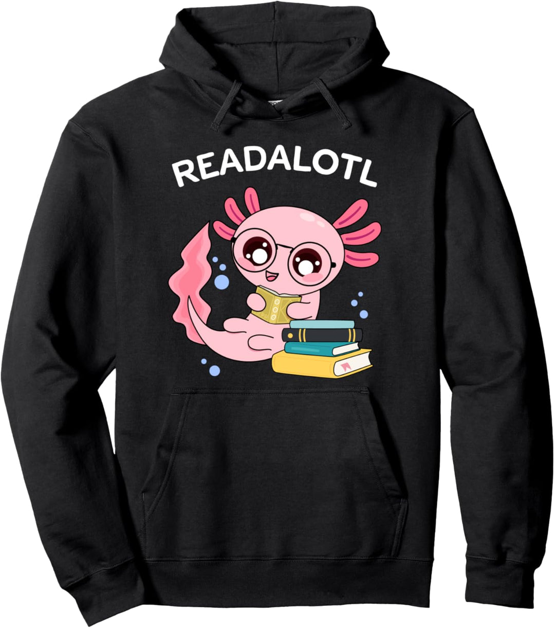 Axolotl Shirt Bücherwurm Buch Lesen Mädchen Axolotl Kostüm Pullover Hoodie