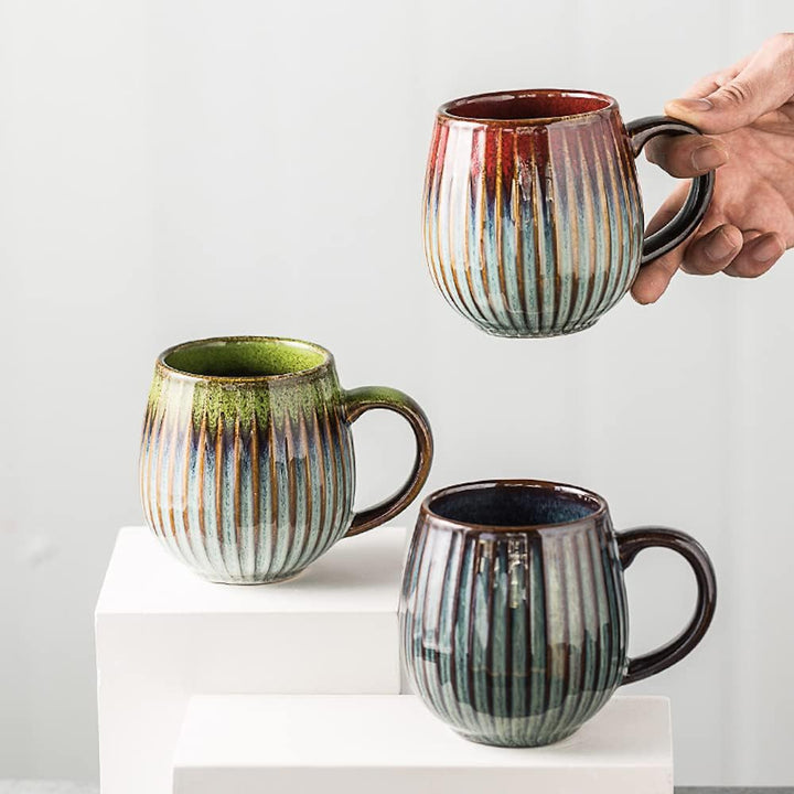 Saumo 5er Set 480 ml Hochwertige Handgefertigte Kaffeetassen aus Porzellan, Kaffee - Tasse in Modern