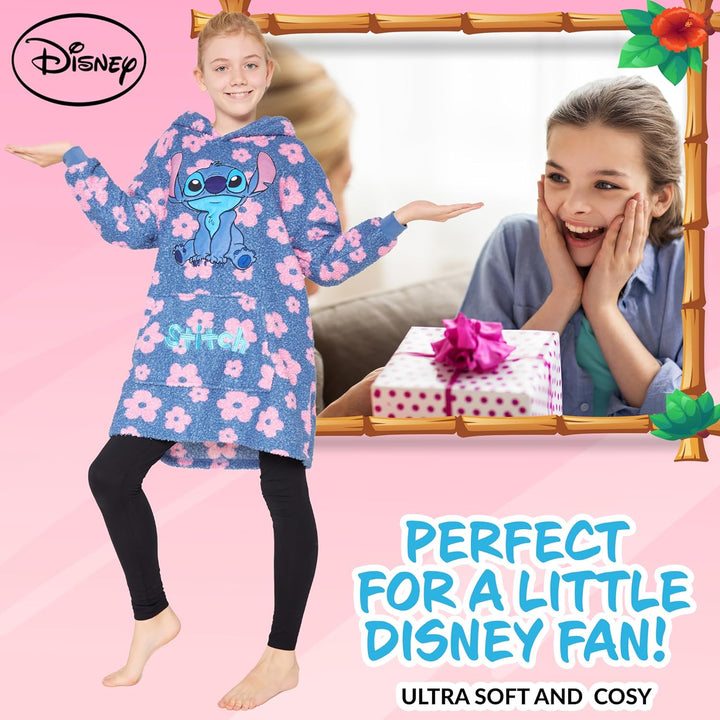 Disney Hoodie Decke Mädchen, Kuscheldecke mit Ärmeln, Fleece Kapuzenpullover, Hoodie Mädchen Geschen