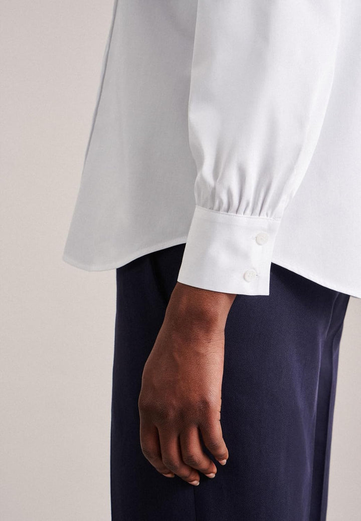 Seidensticker Damen Regular Fit Langarm Bluse 34 Weiss, 34 Wei&#xDF;