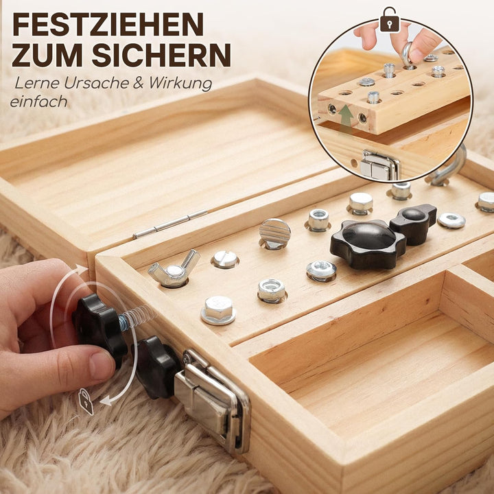 Lehoo Castle Montessori Spielzeug ab 3 4 5 Jahre, Kinder Werkzeugkoffer mit Werkzeug Motorikspielzeu