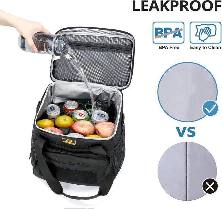 Taktische Lunch-Tasche für Männer, Isolierte und Auslaufsichere Lunchbox mit MOLLE-System, Grosse Kü