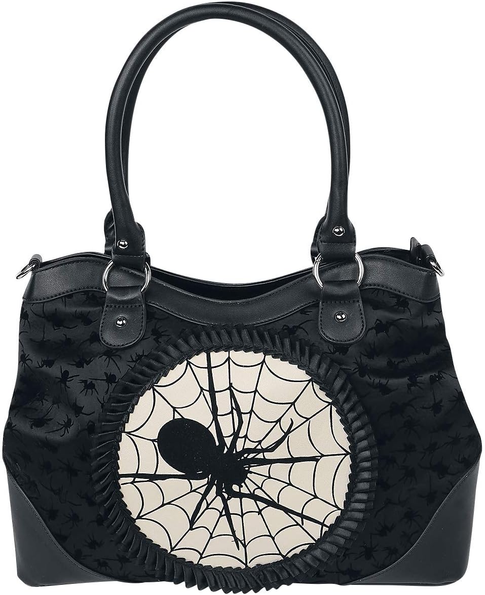 Lost Queen Women's Purse Handbag Shoulder Bag | Gothic Dark Goth Victorian Schwarze Spinderella-Spin