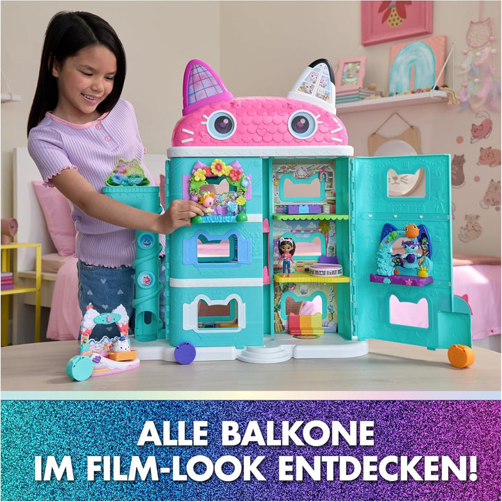 DREAMWORKS GABBY'S DOLLHOUSE: DER FILM - Queen Kitty Fees Kristall Garten Balkon, mit Spielfigur & Z