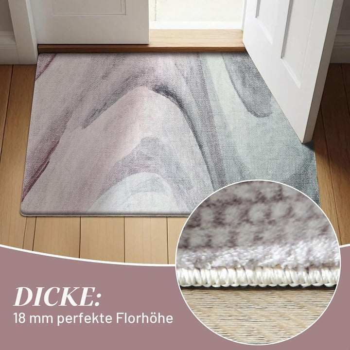 Teppich Wohnzimmer Kurzflor Pflegeleicht,Anti-Rutsch Rückseite,Moderne Vielfarbiges Design,Passend f