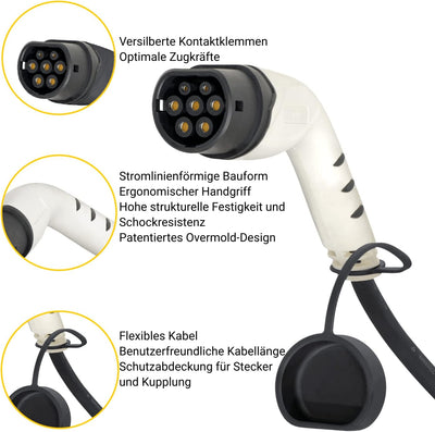 HELLA 8KE 358 255-061 Typ 2 Ladekabel 11KW für EV Elektroautos und Plug-in Hybrid - 3phasig - 16A -