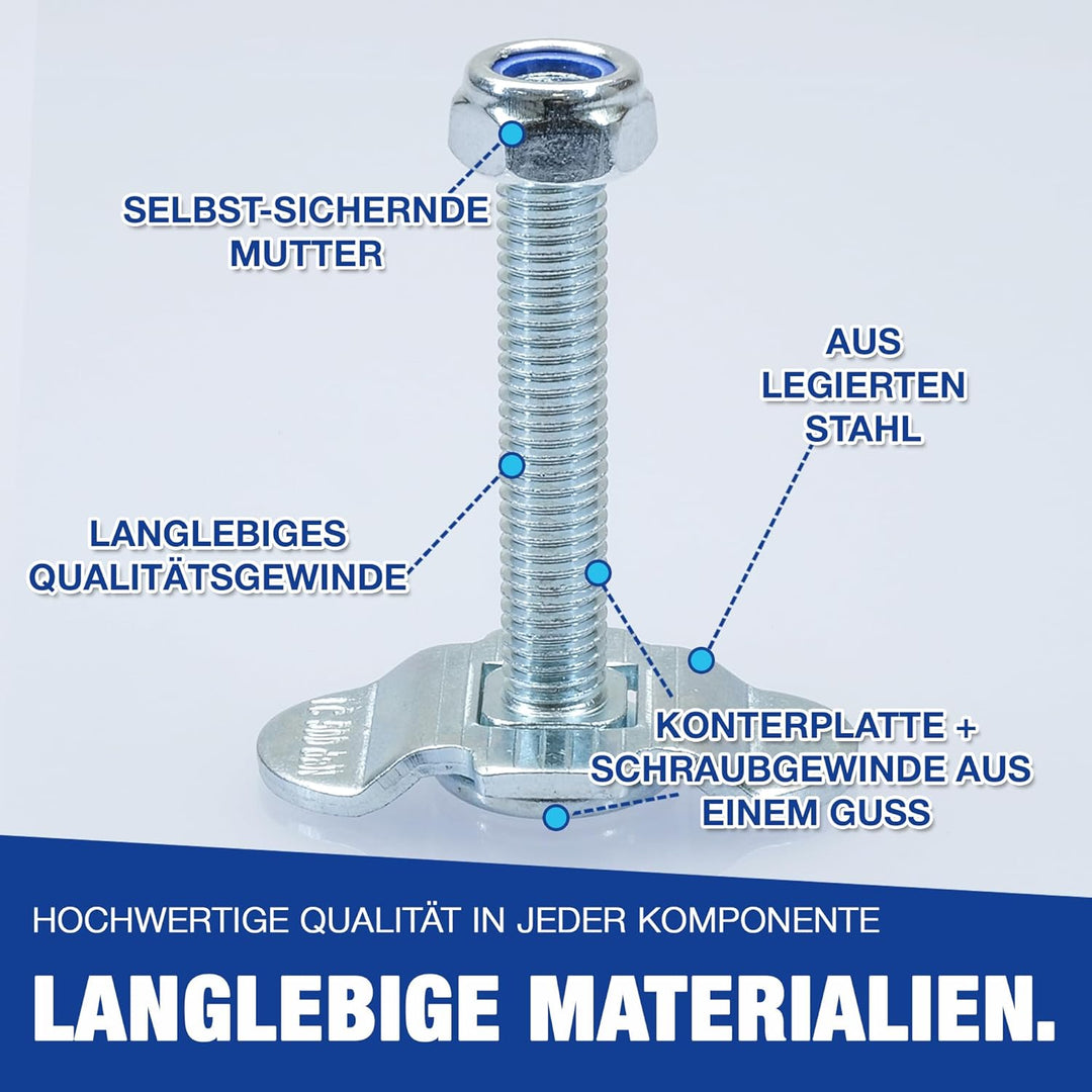 Schraubfitting für Airlineschiene (1-20 Stück) Fitting Single Endbeschlag - Set 10 Stück - 15 mm 10
