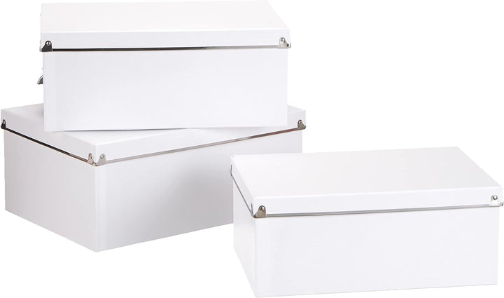 Zeller 17951 Boxen-Set, 5-tlg., Pappe, weiss, 1 - Pack, Weiss