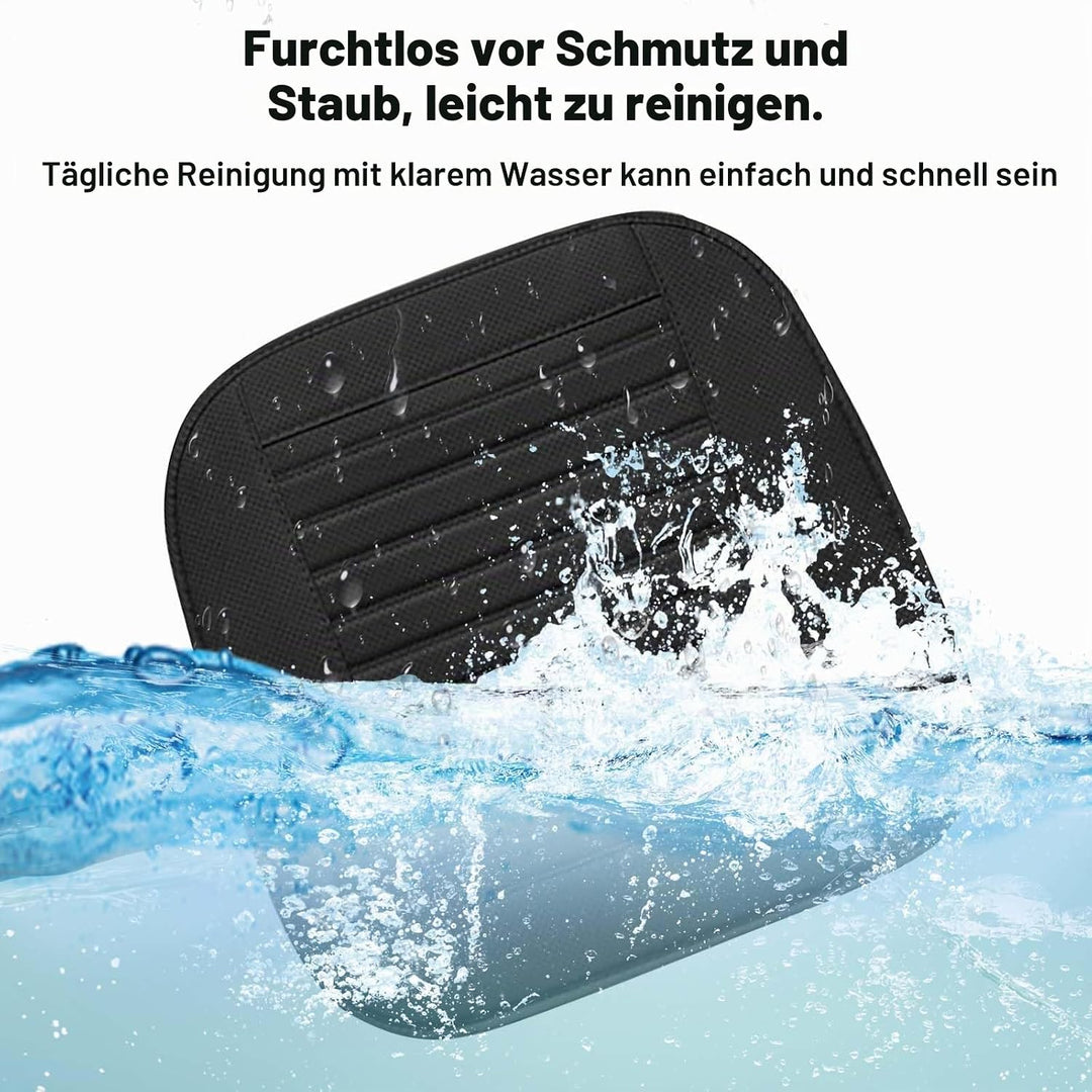 Naapesi 2 Stück Sitzkissen Auto 49x47cm, Atmungsaktiv Auto Sitzauflagen aus Leder &amp; Baumwolle, Autos