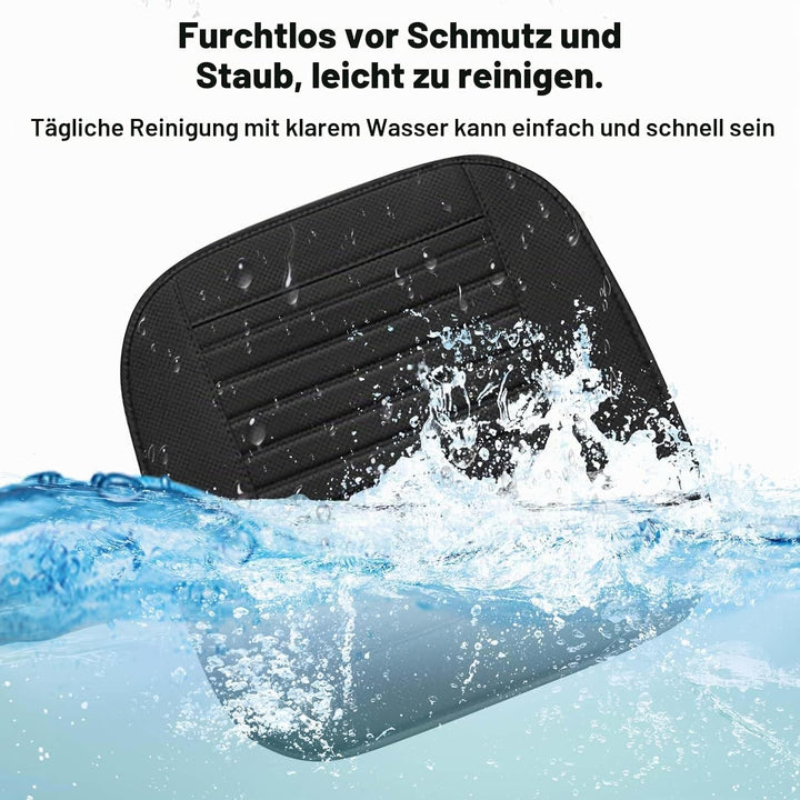 Naapesi 2 Stück Sitzkissen Auto 49x47cm, Atmungsaktiv Auto Sitzauflagen aus Leder &amp; Baumwolle, Autos