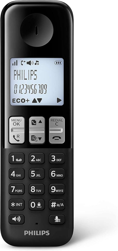 Philips D255 Schnurlostelefon - DECT - 1,8 Zoll Display - Plug & Play - 16 Stunden Sprechzeit - 25 M