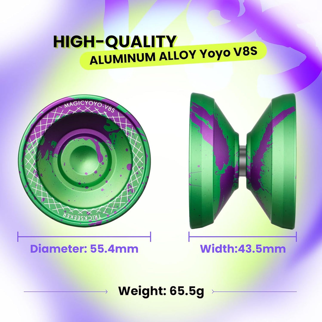 MAGICYOYO JoJo V8S Professionelles Finger-Spin-Yoyo für Anfänger und Fortgeschrittene, Responsive Jo