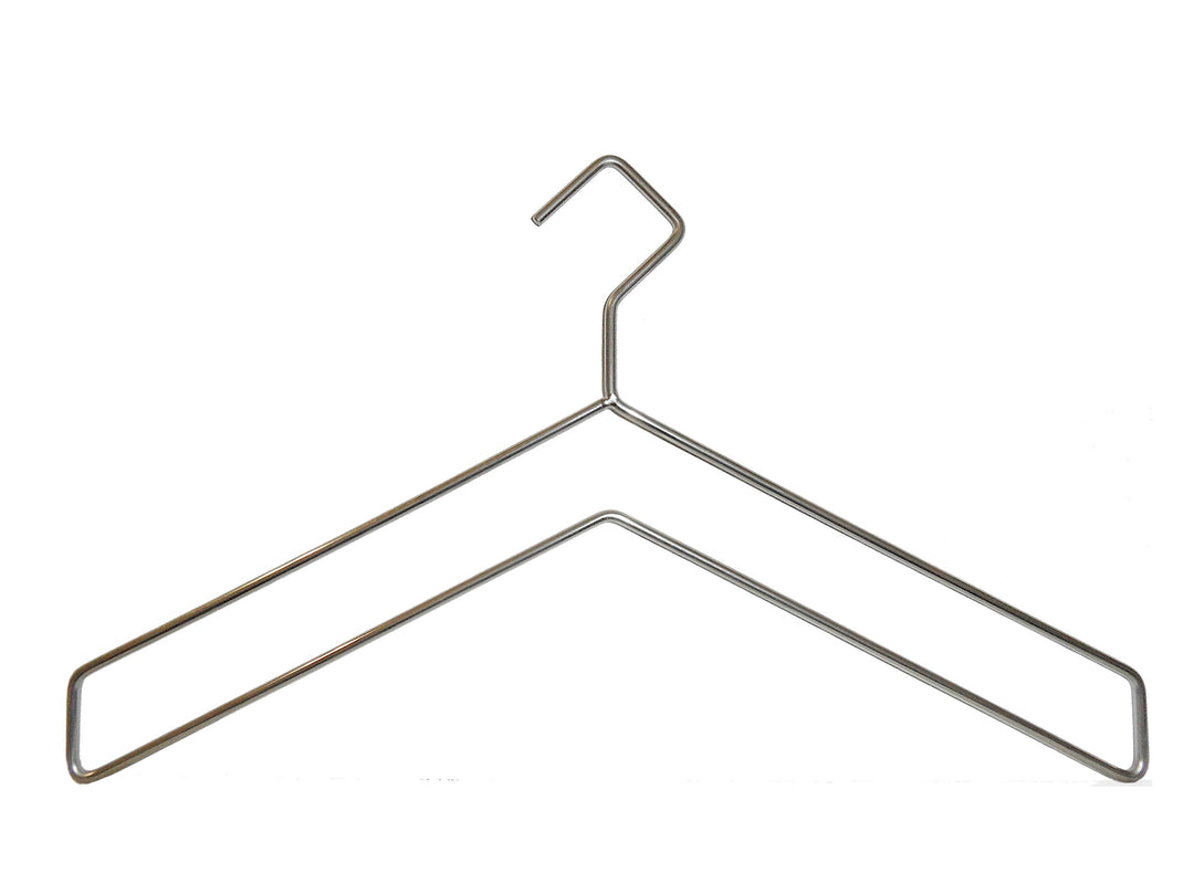 edler Design Garderobenbügel aus Edelstahl, 5 mm, 43 cm, Silber Glanz, 5 Stück