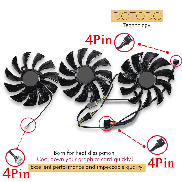 Dotodo 87 mm GA92S2U DC12V 0.46A 4PIN Grafikkarte kühlt Lüfter für ZOTAC GeForce RTX 2080 RTX 2080 T