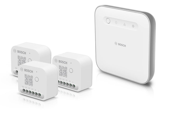 Bosch Smart Home Beleuchtung und Beschattung-Set, 3x Licht-/Rollladensteuerung II, 1x Controller II