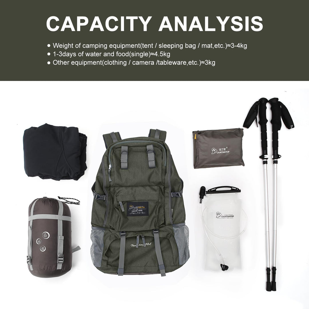 MOUNTAINTOP 40L Wanderrucksack Herren Damen Trekkingrucksack Backpacker Reiserucksack Outdoor Campin