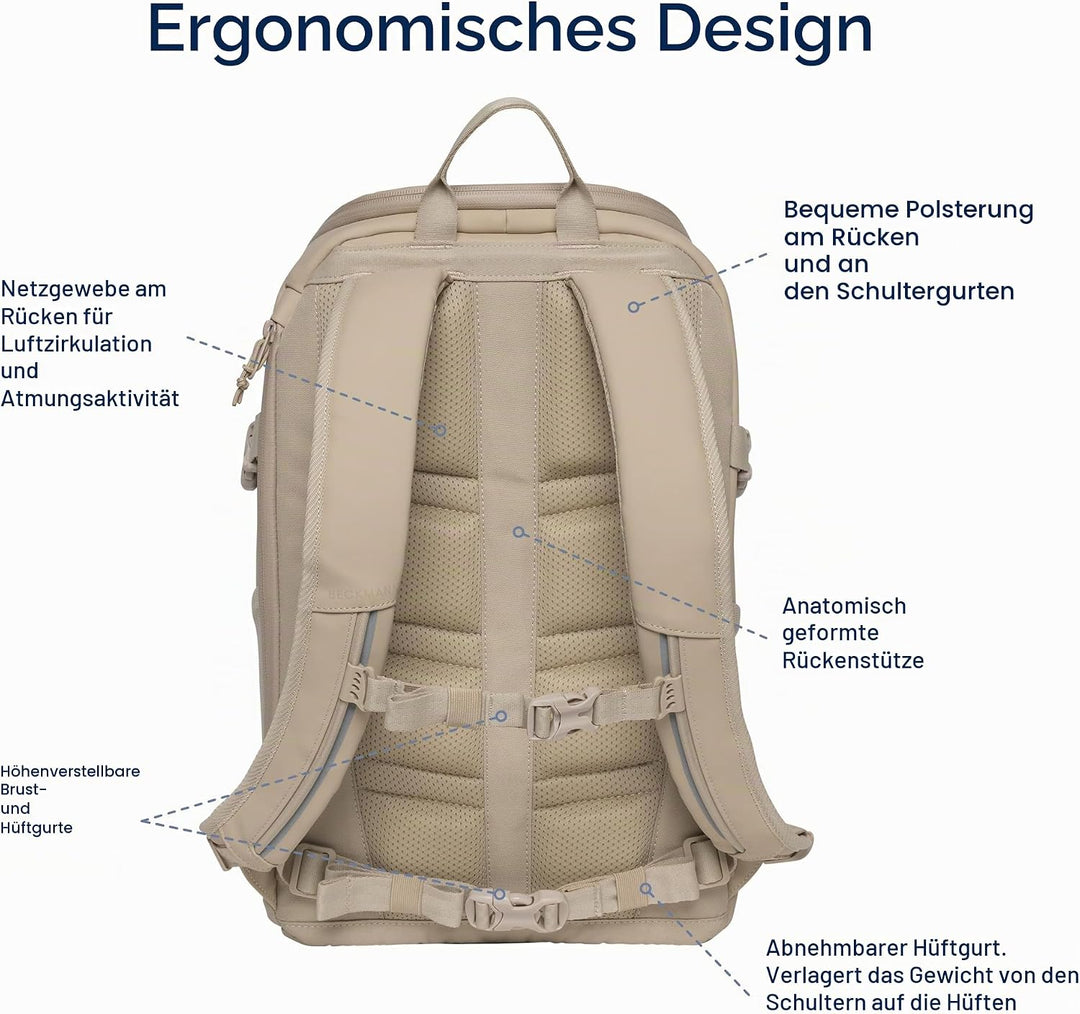Beckmann Street GO Beige, Freizeitrucksack, Wanderrucksack