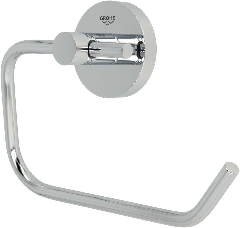 Grohe Bau Cosmopolitan - Bademantelhaken, chrom, 40461001 & Essentials - WC-Papierhalter (Material: