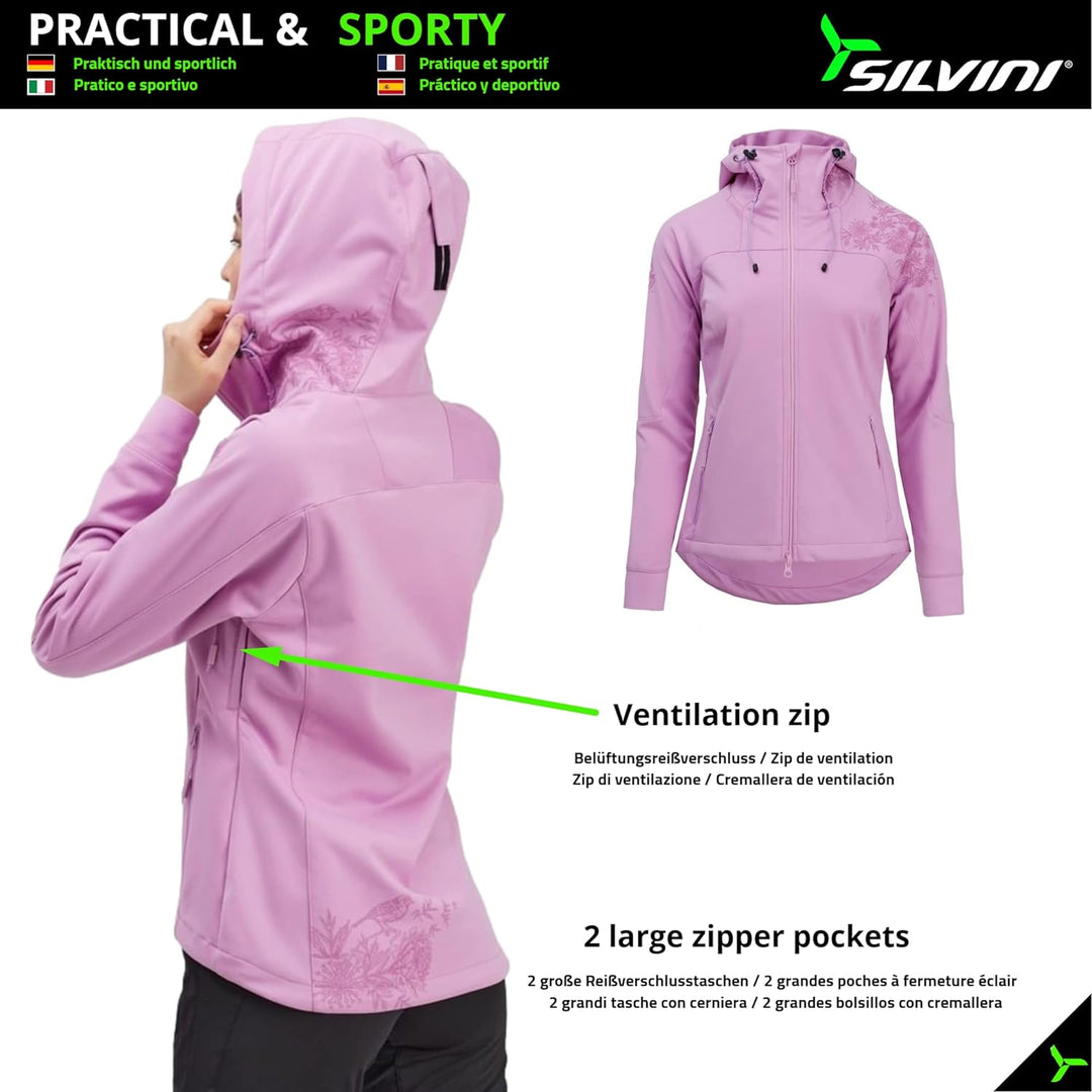 SILVINI Lano Damen Softshelljacke mit Kapuze Softshelljacke für Damen Softshelljacke Damen wasserdic