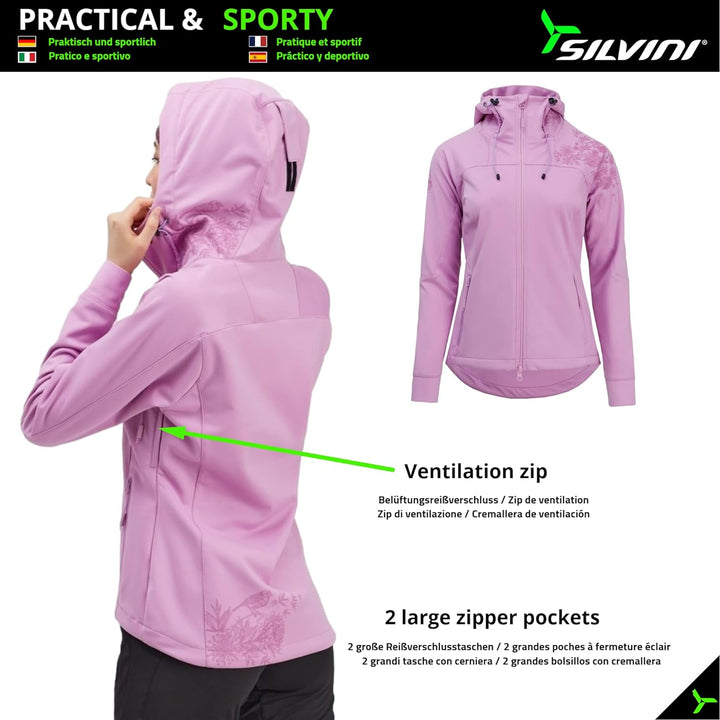 SILVINI Lano Damen Softshelljacke mit Kapuze Softshelljacke für Damen Softshelljacke Damen wasserdic