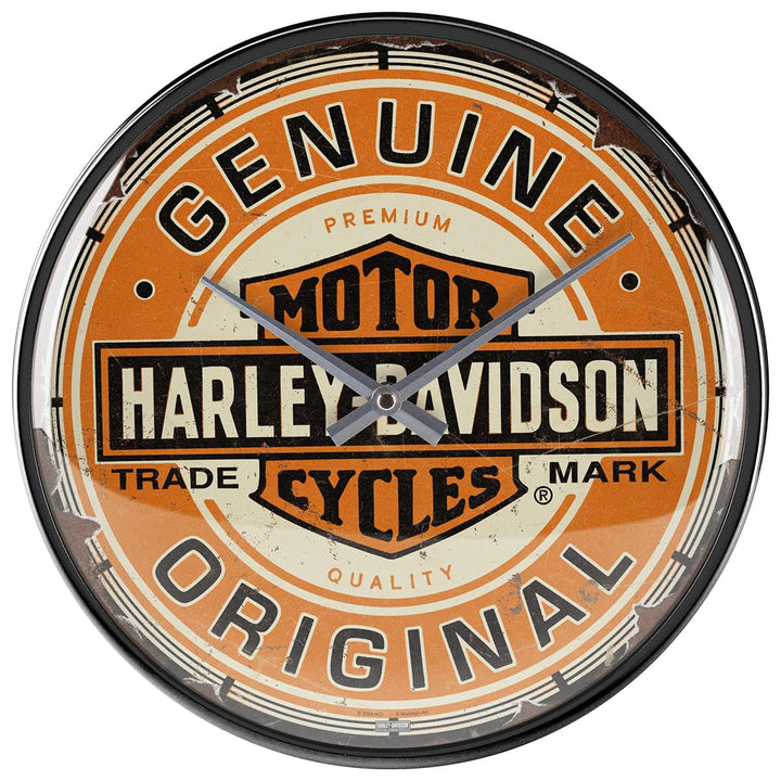 Nostalgic-Art Retro Wanduhr, Ø 31 cm, Harley-Davidson – Genuine Original – Geschenk-Idee für Biker,