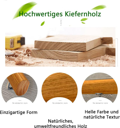 Handlauf Holz, Treppengeländer Handläufer Treppe Innen Wandhandlauf Treppe,100cm, Holz Natürlich, Ha