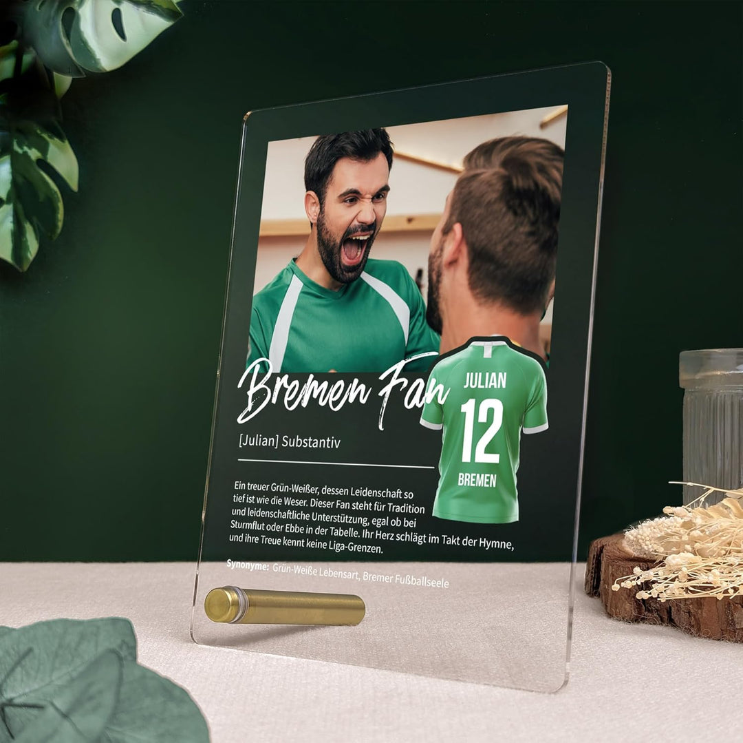 Bremen Geschenk personalisiert - Acryl Geschenk - Definition: Bremen Fan - Bremen Fanartikel, Bremen