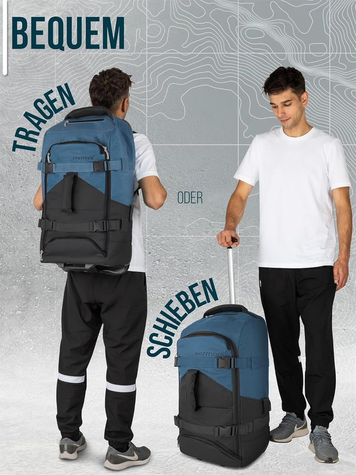 normani Backpacker Reisetaschen-Rucksack mit Trolleyfunktion - Trolley mit Frontloader Funktion und