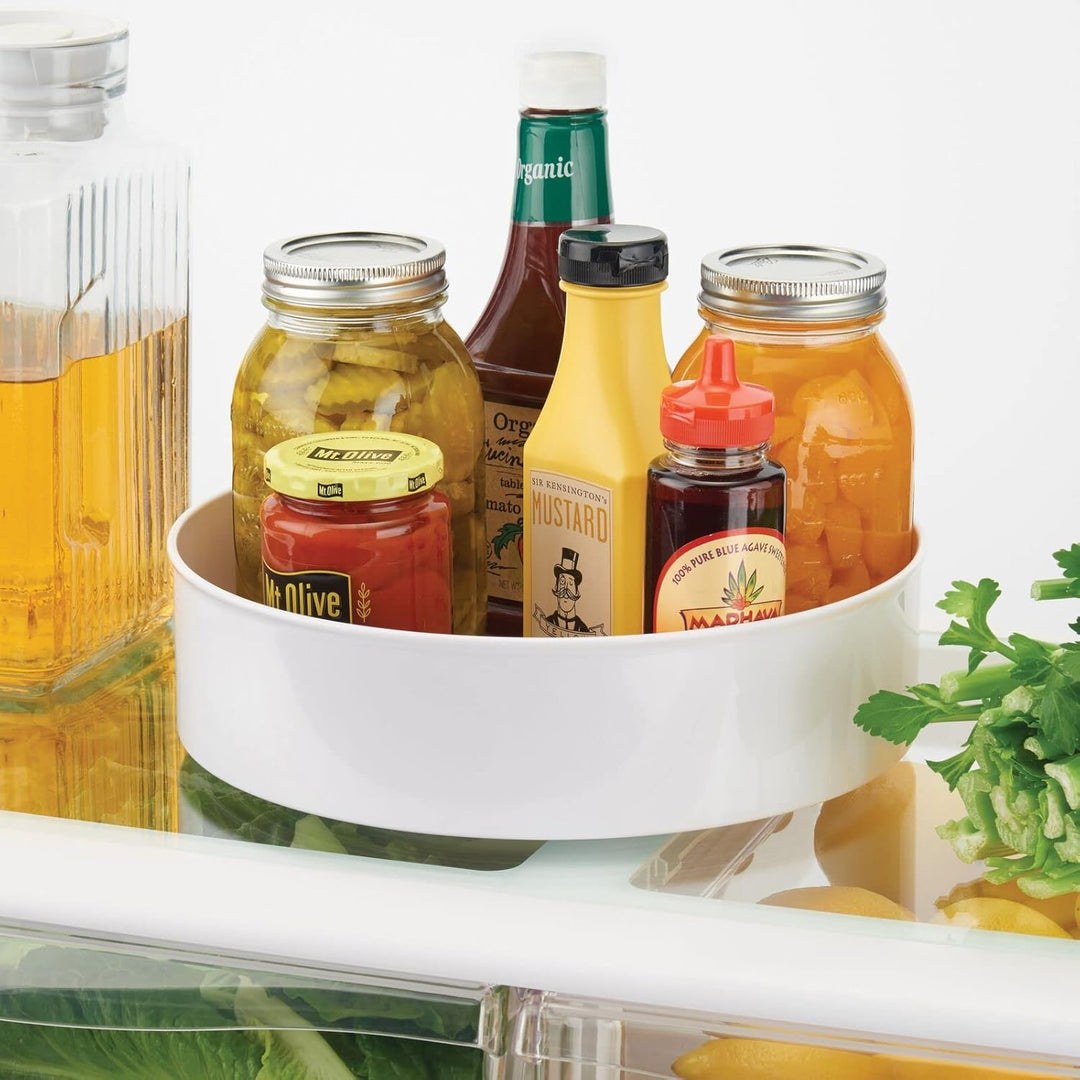 mDesign Lazy Susan Küchenregal – praktisches Gewürzregal für Küchenschrank – drehbarer Gewürzhalter