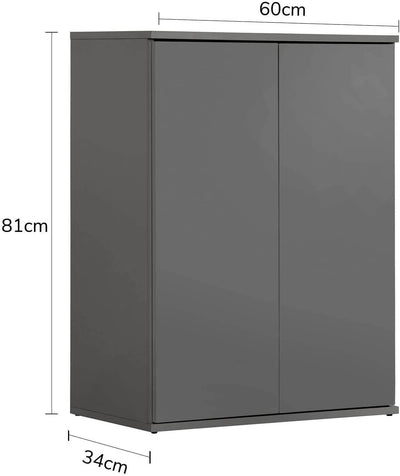mokebo® Mehrzweckschrank 60 cm Breite 'Der Kurze', Schrank schmal, Schuhschrank in Schwarz, Aktensch