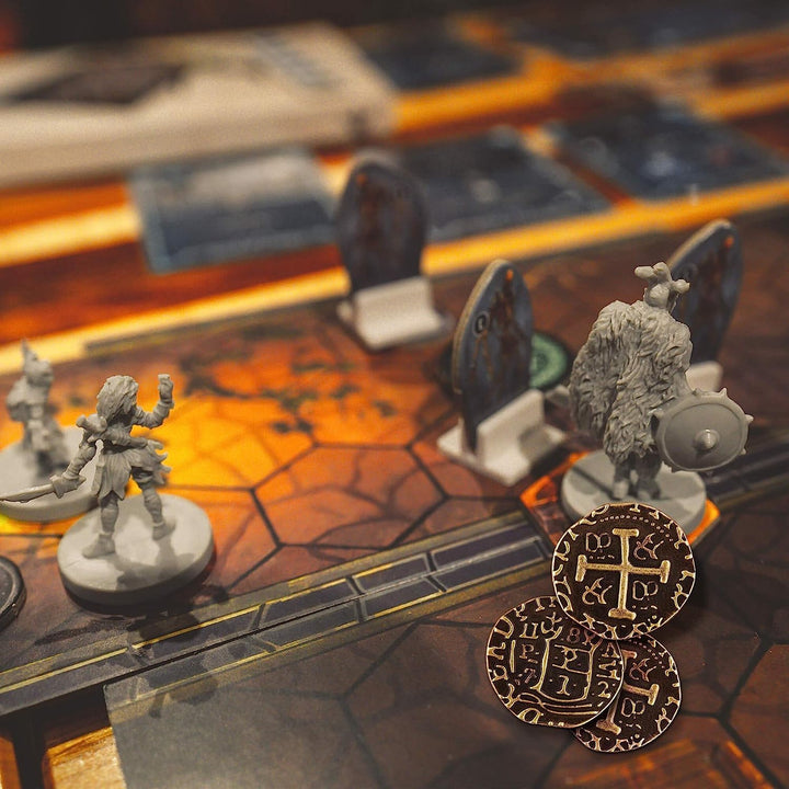Piraten Münzen Zubehör, 35 Bronzemünzen-Set, Metall Goldtaler Deko Dublonen für DND Brettspiele, Cos