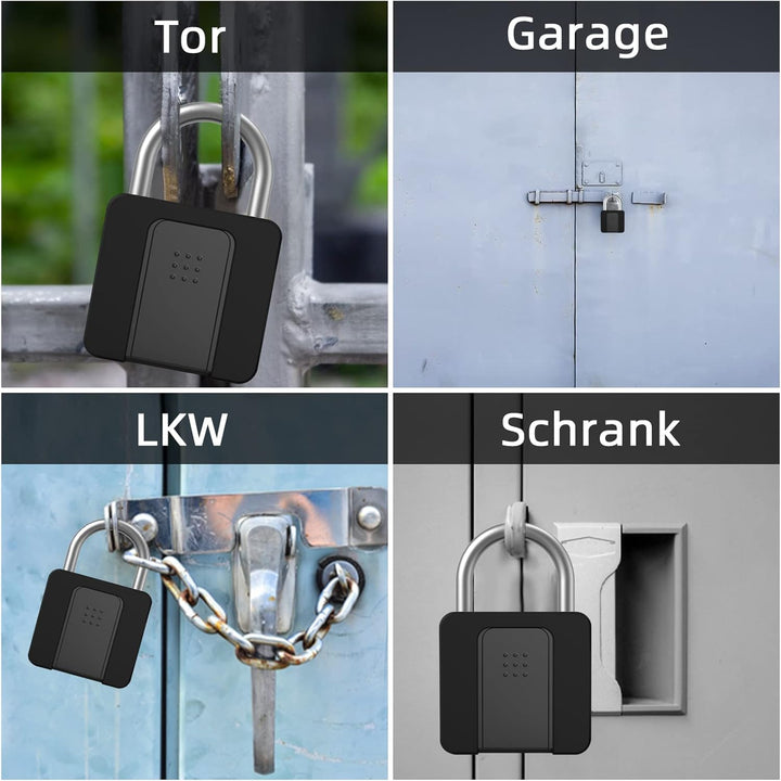 Vorhängeschloss Fingerabdruck, Anweller vorhängeschloss, Vorhängeschloss Wetterfest mit Schutzhülle,