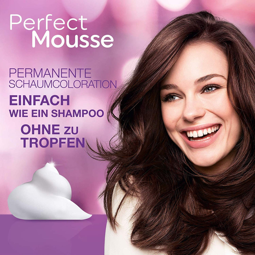Schwarzkopf Perfect Mousse Permanente Schaumcoloration, 365 Schoko Brownie Stufe 3, 3er Pack (3 x 93
