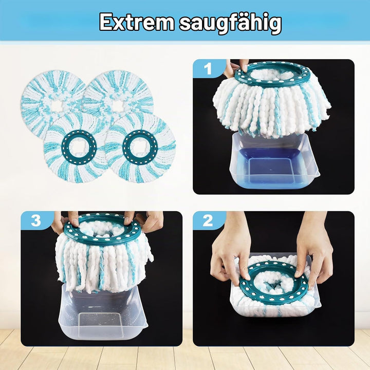 Bodenwischer Ersatzbezug, Wischmopp Bezug Kompatibel Mit Leifheit Clean Twist Disc Mop Ergo Wischmop