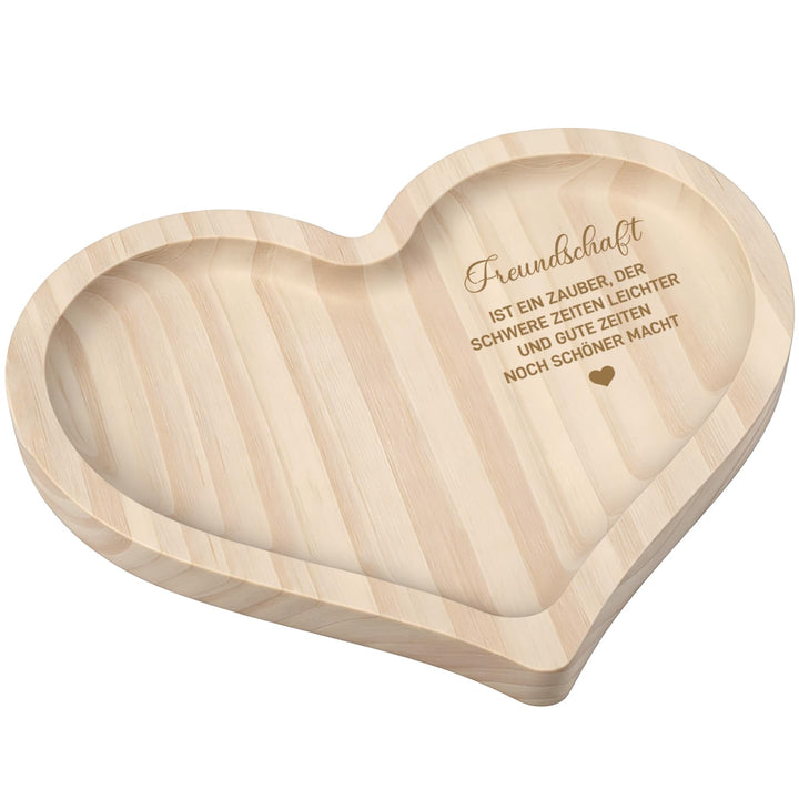 Geschenke für Freundin,Personalisierte Geschenke Freundin, Herzförmige Holz Tablett mit Personalisie