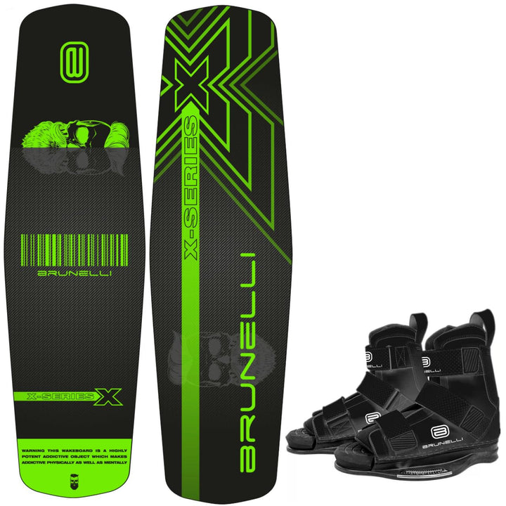 BRUNELLI Wood Flex Pro Cable Park Wakeboard SET 145cm Bindung L/XL Grind-Base