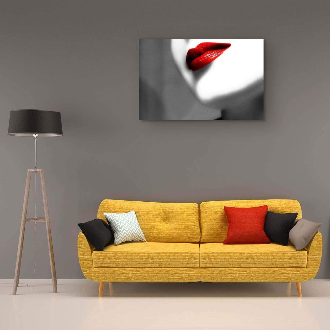 Startonight Leinwandbilder Schwarz und Weiss Rote Lippen, Doppelansicht Überraschung Modernes Dekor