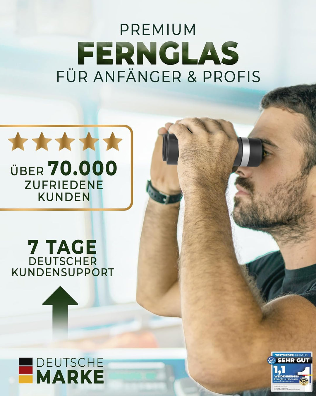 Weidenberger Fernglas 10x26, [TESTSIEGER] Magnesium Fernglas mit Nitrogenfüllung und wasserdicht, Fe