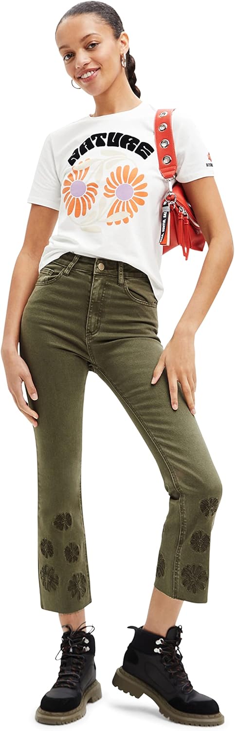 Desigual Damen Jeans 34 Grün, 34 Grün