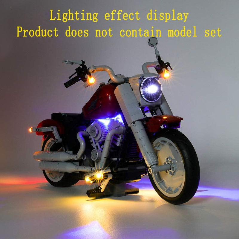 GEAMENT Verbesserte Version LED-Licht-Set für Creator Expert Harley Davidson Fat Boy Kompatibel mit