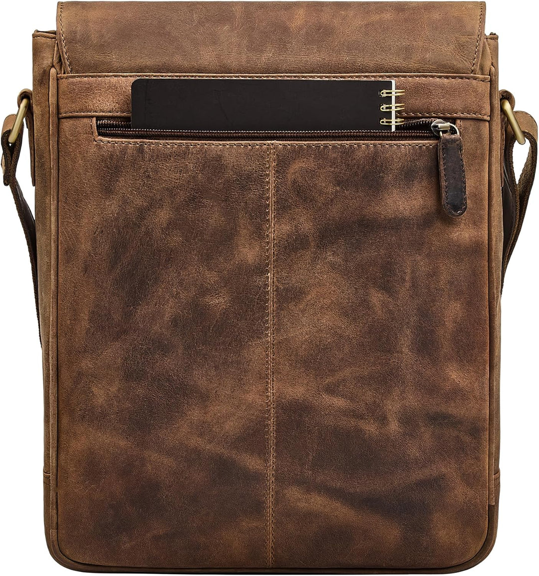 STILORD Ottavio Mittelgrosse Umhängetasche Herren Leder Hochformat Messenger Bag 13,3 Zoll Laptoptas