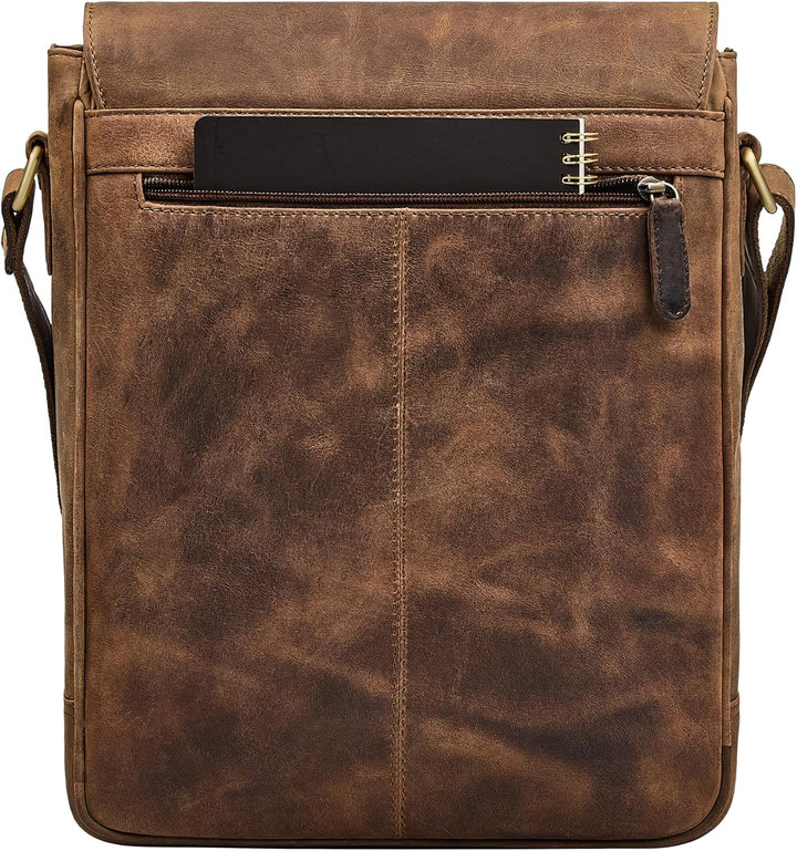 STILORD Ottavio Mittelgrosse Umhängetasche Herren Leder Hochformat Messenger Bag 13,3 Zoll Laptoptas