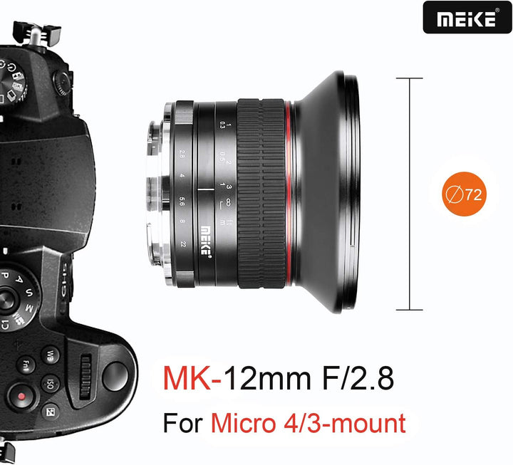 Meike Optics MK 12mm f2.8 Ultra-Weitwinkel Objektiv für MFT, für MFT