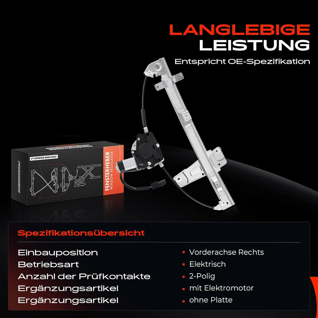 Frankberg Fensterheber Mit Motor Vorne Links Kompatibel mit Grand Cherokee II WJ, WG Alle Motoren SU