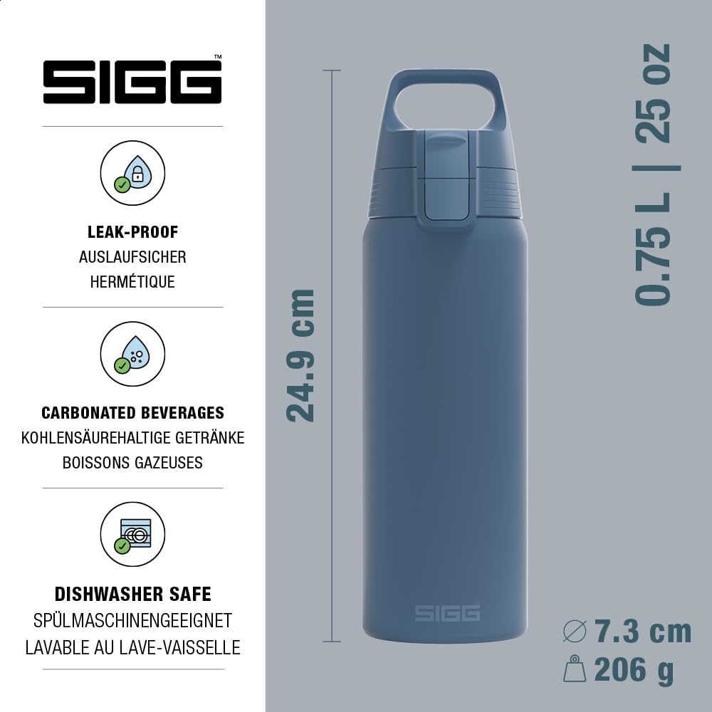 Sigg - Edelstahl Trinkflasche - Shield ONE - Für Kohlensäurehaltige Getränke Geeignet - Auslaufsiche
